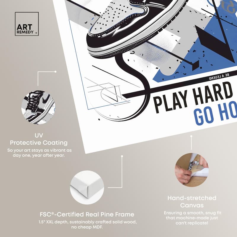 Play Hard Go Home Canvas by Art Remedy, Gallery Wrapped
