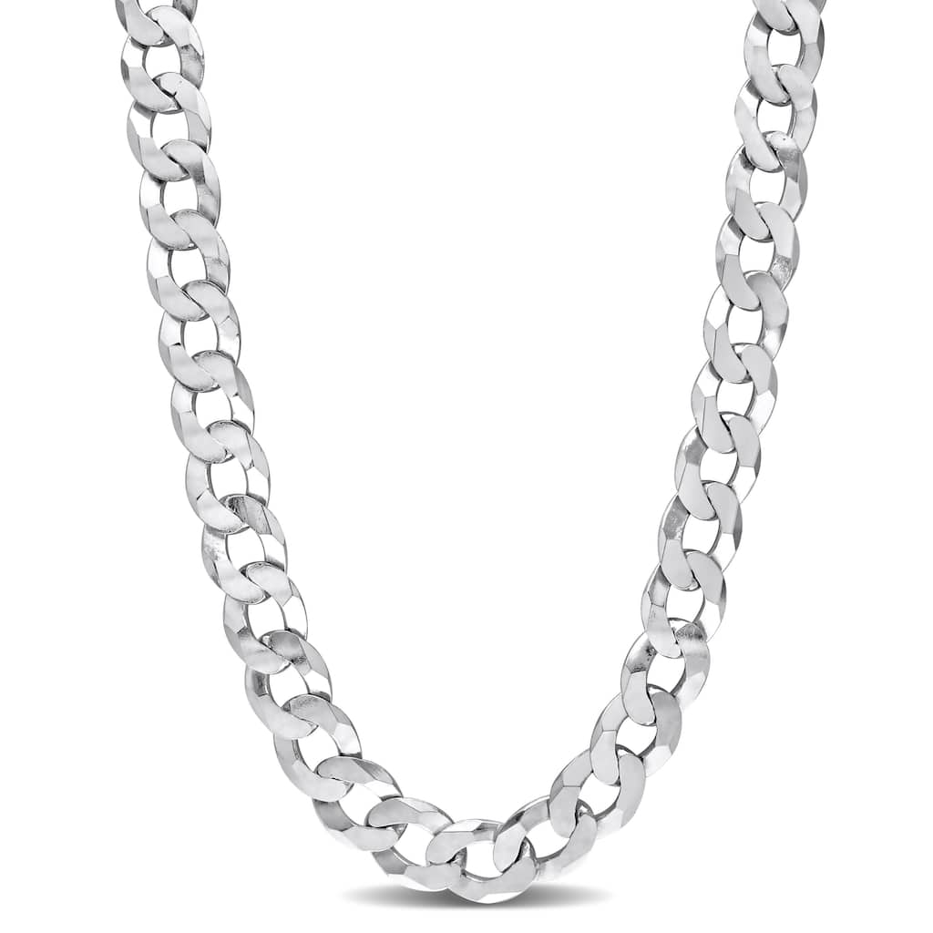 Miadora Sterling Silver Curb Link Necklace