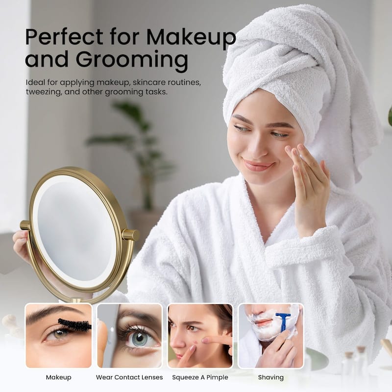 Circular LED Wall Mount Magnifying Make Up Mirror