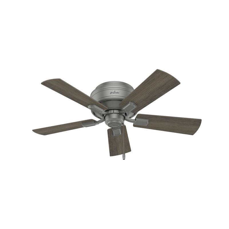 Hunter 42" Crestfield Low Profile Ceiling Fan with 3-Light LED Light Kit and Pull Chain - Casual, Farmhouse, Rustic
