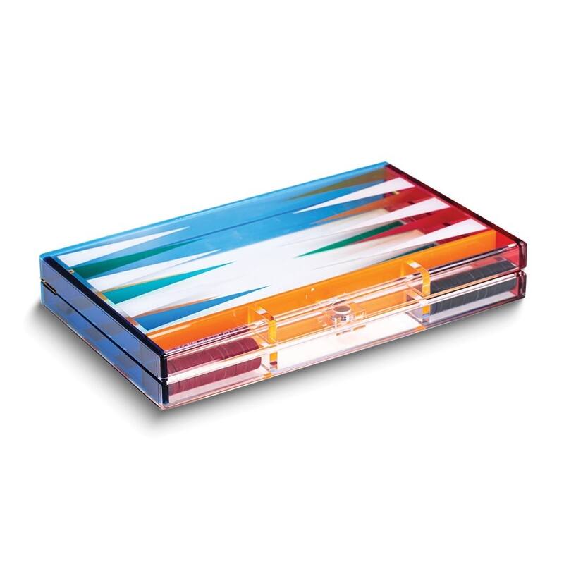 Curata Multi-Colored Acrylic Backgammon Set