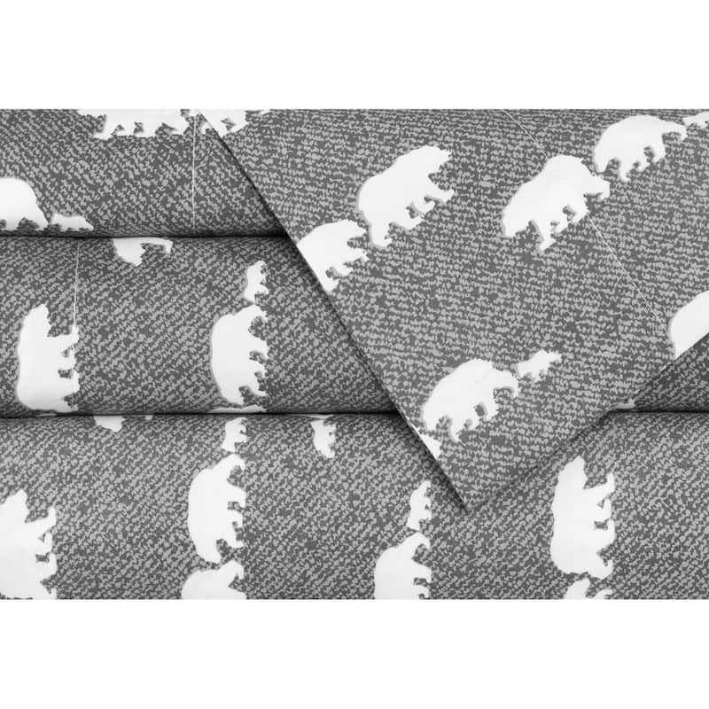 Printed 4 Piece King Bear Family Sheet Set