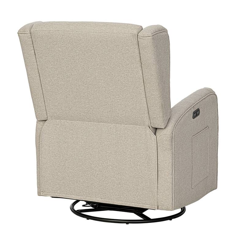 Madison Park Candace Power Recliner 3-in-1 with Swivel, Glider, USB Ports
