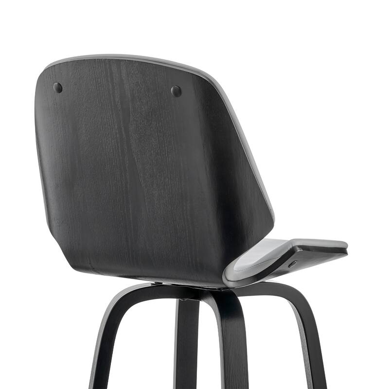 Arabela Faux Leather and Wood Swivel Counter Stool - Walnut