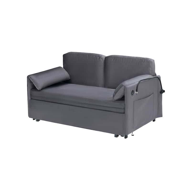 63"Large Folding Sofa Bed Velvet Multifunctional Double Sofa Bed,Suitable for Living Room