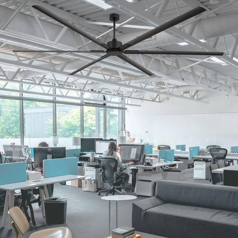 Large 96/120-inch Industrial Ceiling Fan without Light with Remote (6/8-Aluminum Blades)