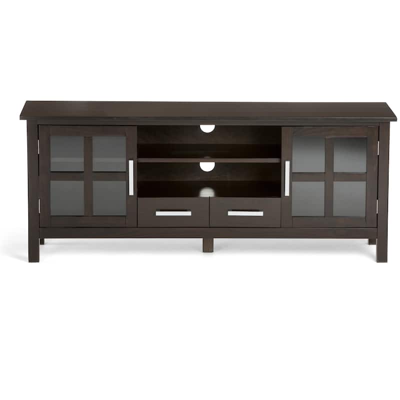 WYNDENHALL Waterloo SOLID WOOD 60 inch Wide Contemporary TV Media Stand For TVs up to 65 inches - 60"w x 17"d x 24" h