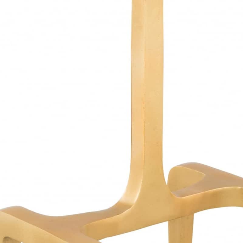 White Gold Marble Top Rectangular End Table with Aluminum Legs - 12” x 18” x 23” (D x W x H)