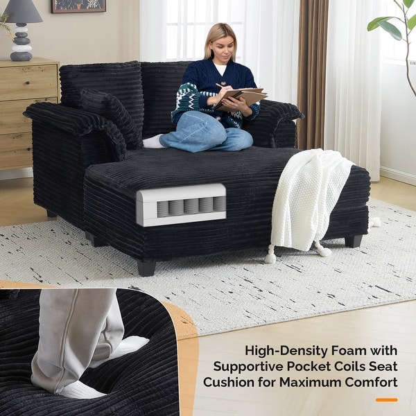 Upholstered Corduroy Sleeper Sofa Bed