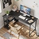 preview thumbnail 82 of 113, Small L Shaped Desk with Storage Shelves Corner Computer Desk 55 Inch - Black