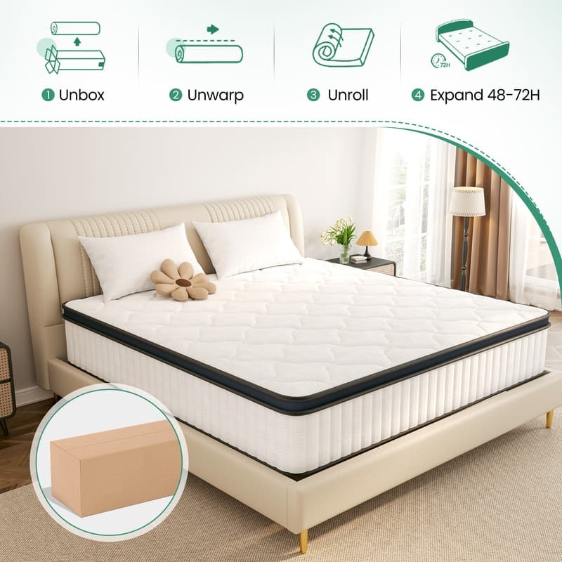 14in Supportive Innerspring Mattress with Memory Foam - Breathable Cover