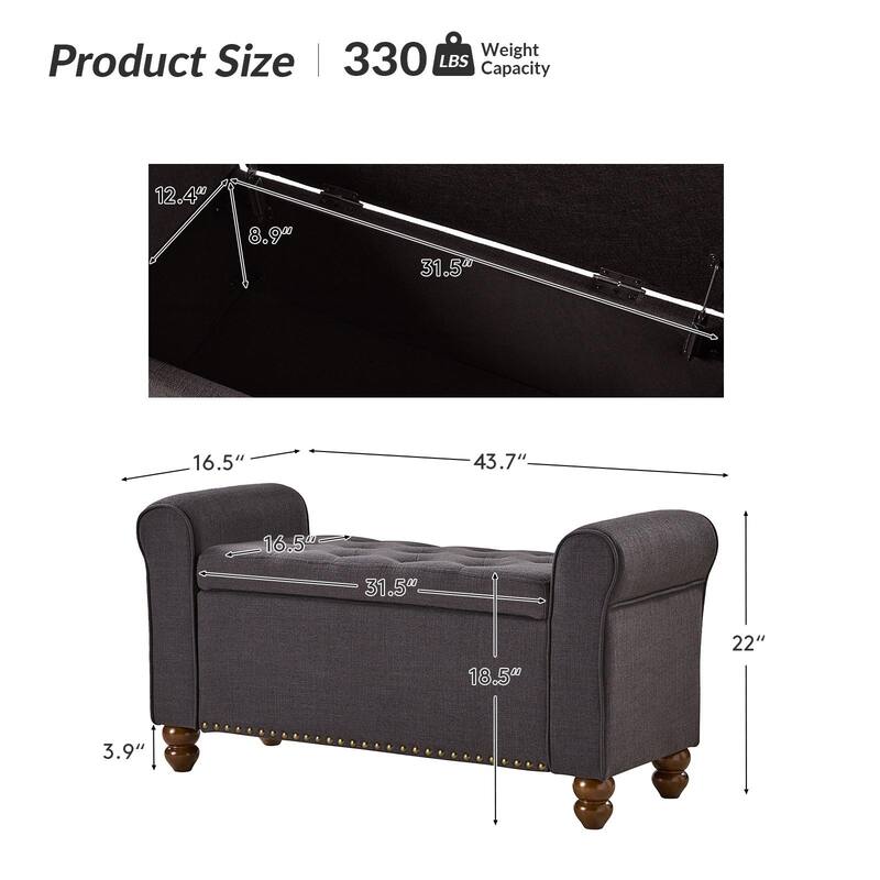 Silvia Upholstered Bench with Storage Space