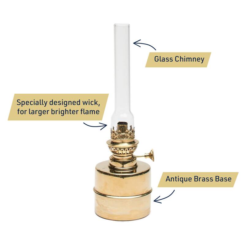 Kings County Tools 13-inch Tall Brass Oil Lamp - Extra-Bright Hurricane Lantern