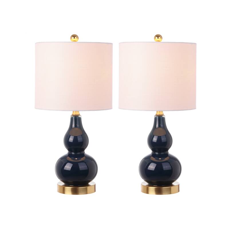 Anya 20.5" Mini Glass LED Table Lamp, Gray by JONATHAN Y