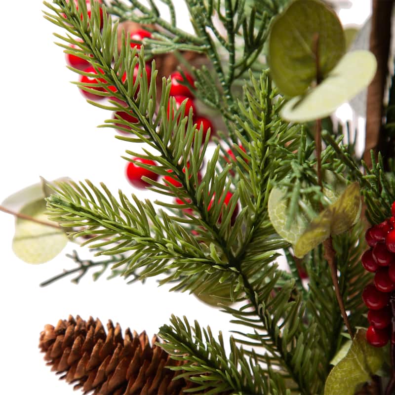Glitzhome 20"H Christmas Floral Table Tree Decor