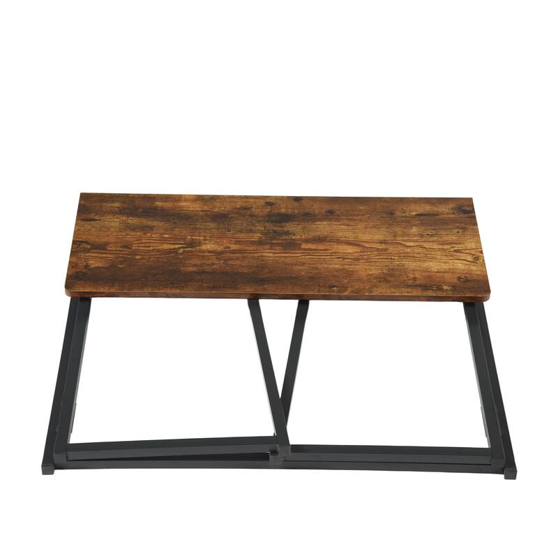 Homylin 31.5-Inch Folding Writing Desk, Space-Saving Computer & Study Table with Metal Frame