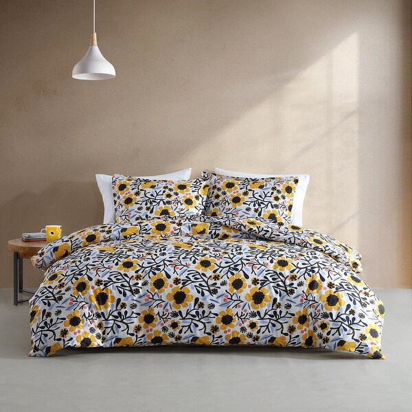 Marimekko Mykero Yellow Cotton Reversible Comforter Set - Bed Bath