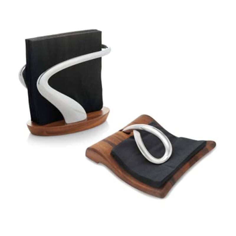 Nambe Breeze Napkin Holder - 9”L x 7.5”W