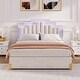 preview thumbnail 2 of 39, Queen Velvet Platform Bed with RGB Lights & 4 Drawers - Modern Design