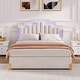 preview thumbnail 47 of 52, Velvet LED Upholstered Platform Bed with RGB Lights