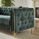 preview thumbnail 6 of 18, 82" Chenille Pull Buckle Sofa with Copper Nail Decoration Armrest