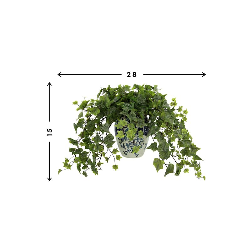 Ivy Plant in a Ceramic Vase - Green