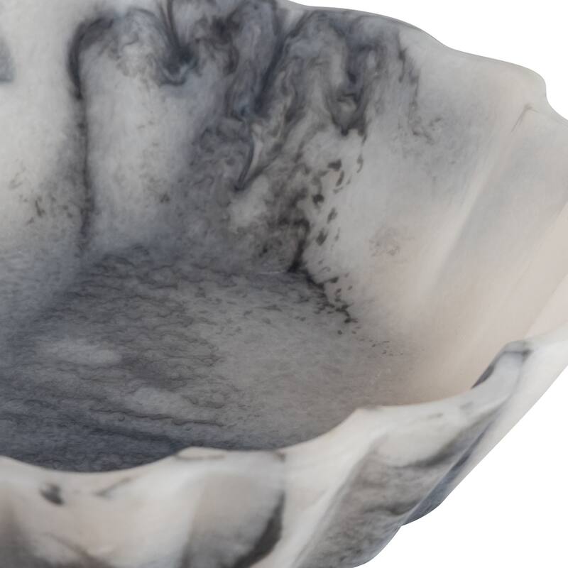 Grey Resin Flower Bowl Set of 2