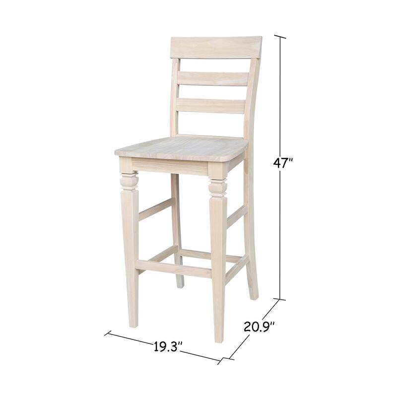 Unfinished Solid Parawood Java Stool