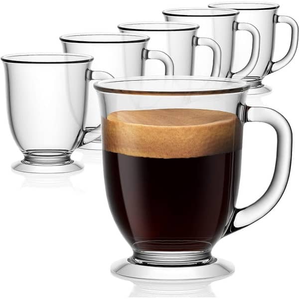 16 oz Set of 4 Clear Glass Cafe Mugs - Bed Bath & Beyond - 40283809
