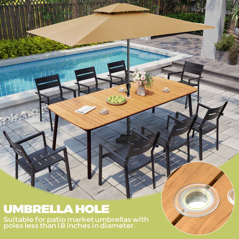 VredHom Outdoor Rectangular Aluminum Dining Table