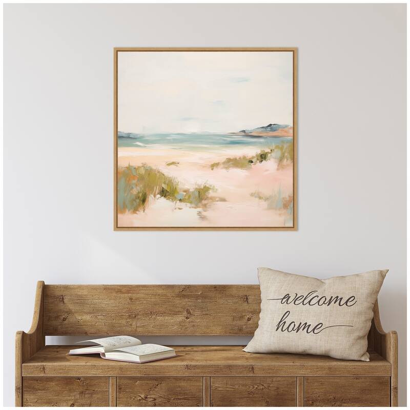 Kate and Laurel Tranquil Landscape V Square by Amy Lighthall Framed Canvas Wall Art Print