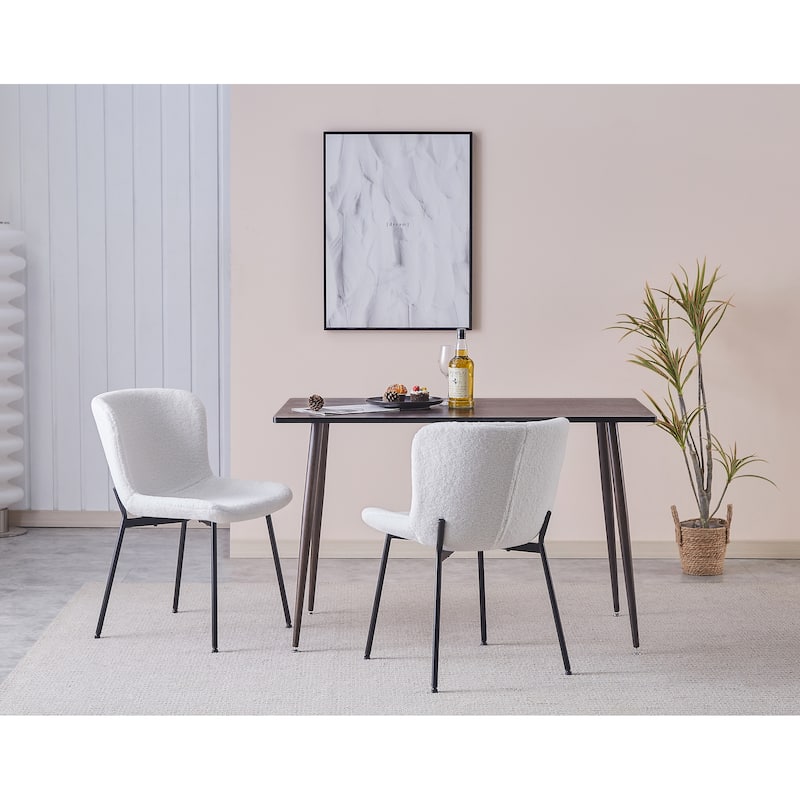 Porthos Home Lance Fabric Upholstered Dining Chairs with Steel Legs, Set of 2