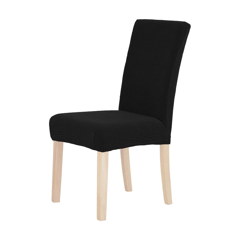 Deconovo Universal Soft Stretch Chair Slipcovers Set of 6 - Black