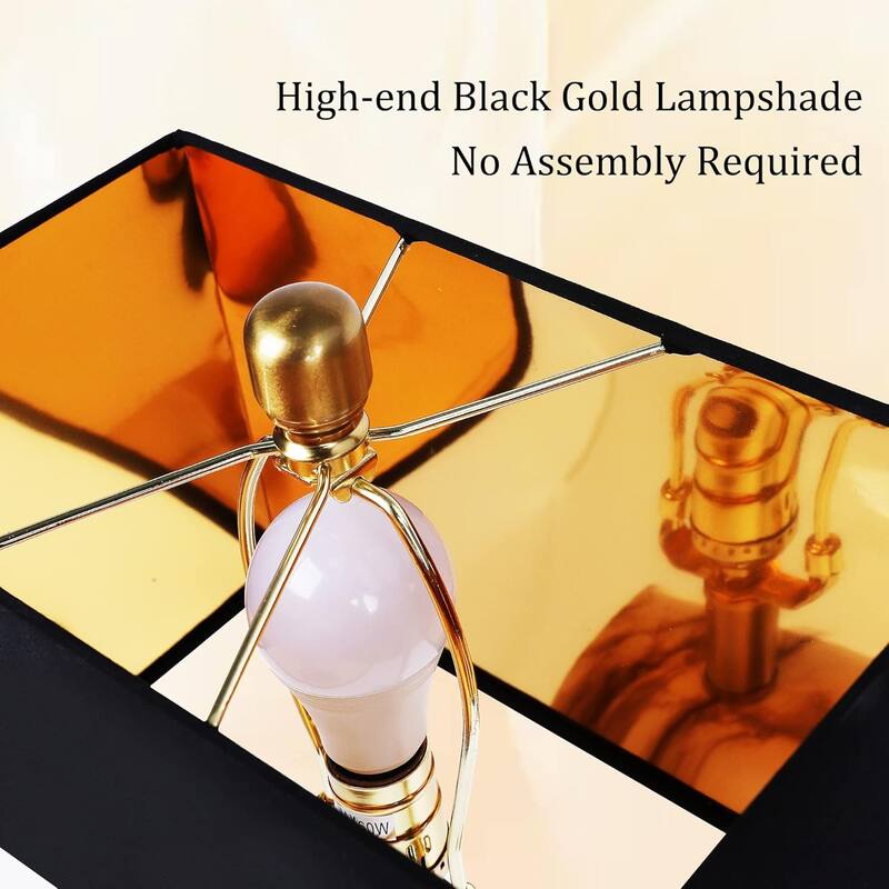 Touch Control Table Lamps Set of 2, Bedside Lamp with 2 USB Ports 1 AC Outlet, 3-Way Dimmable Lamp Shade for Living Room