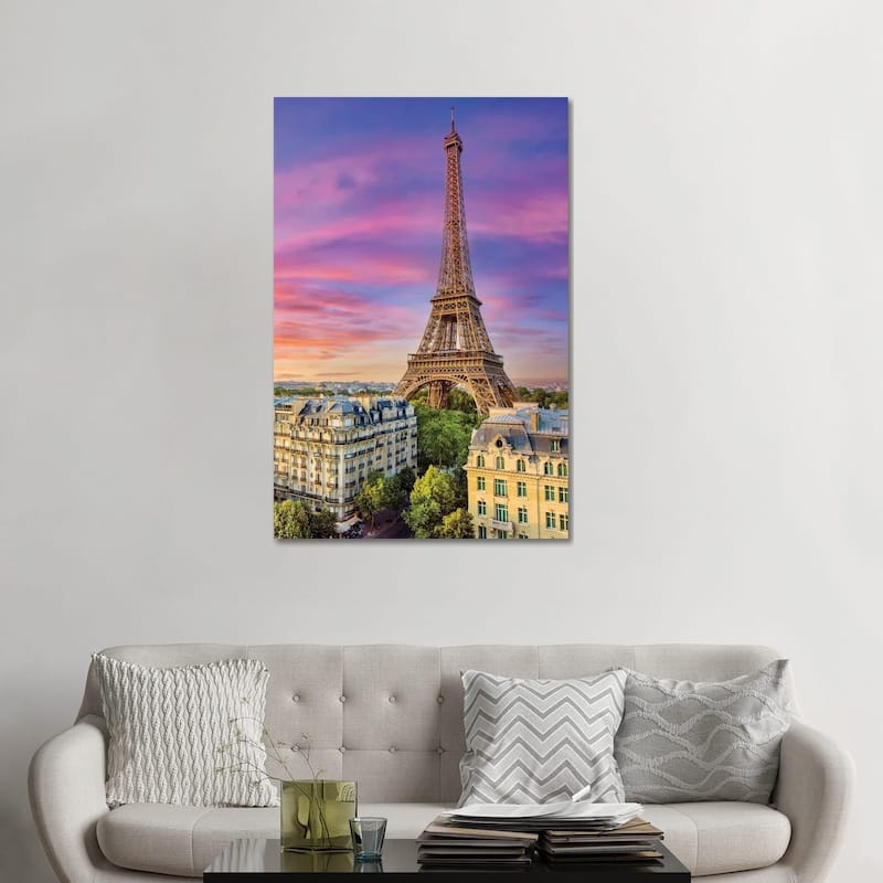 iCanvas "Colorful Sunset Eiffel Tower Paris" by Susanne Kremer Canvas Print - 48x32x1.5