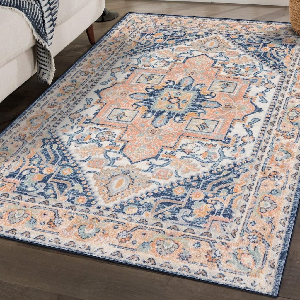 Luxe Weavers Oriental Medallion Area Rug, Stain-Resistant Carpet