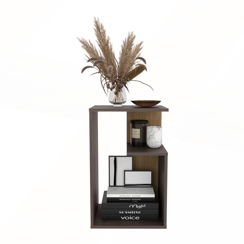 25 Inch High 3-Tier Open Shelf Side Table