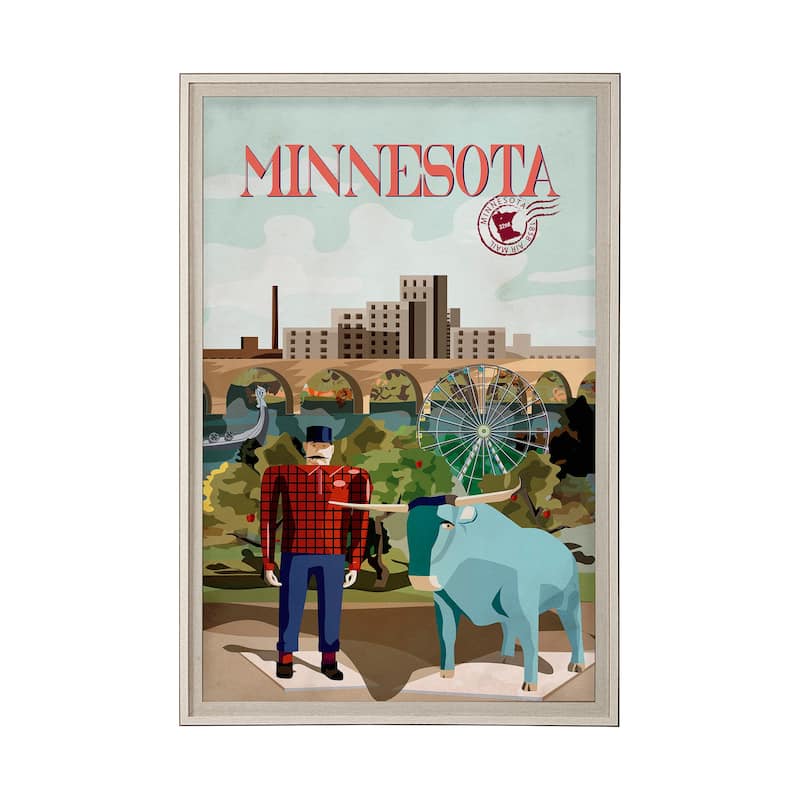 Minnesota Go (XL) Framed Art Print