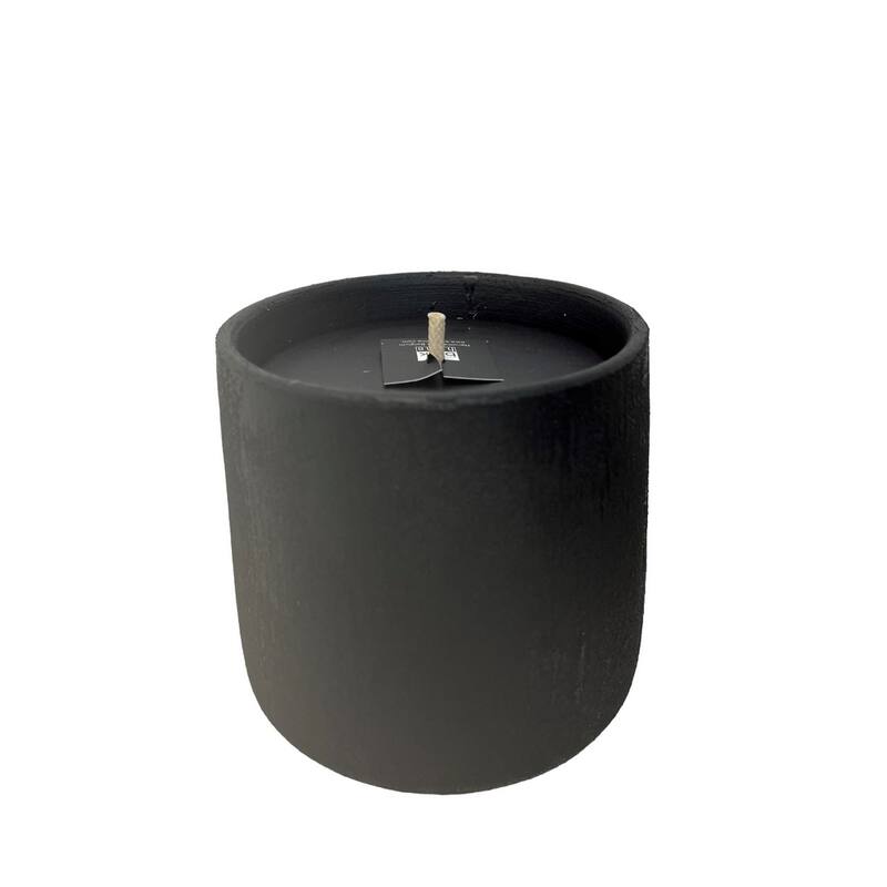 Flowerpot Black Candle H 5.5" & Dia 6" - BLACK