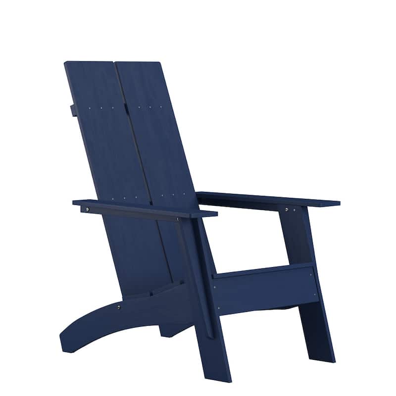 Modern Dual Slat Back Adirondack Style Patio Chair