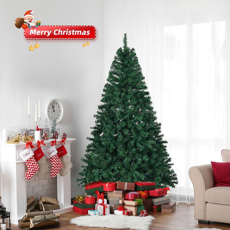 6 FT Artificial Christmas Tree with 1000 PVC Branch Tips and 350 LED Lights Remote Control - 6 Feet