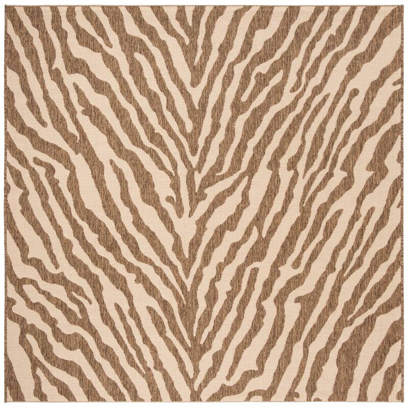 SAFAVIEH Beach House Horacia Indoor/ Outdoor Waterproof Patio Backyard Rug - 6'7" Square - Cream/Beige