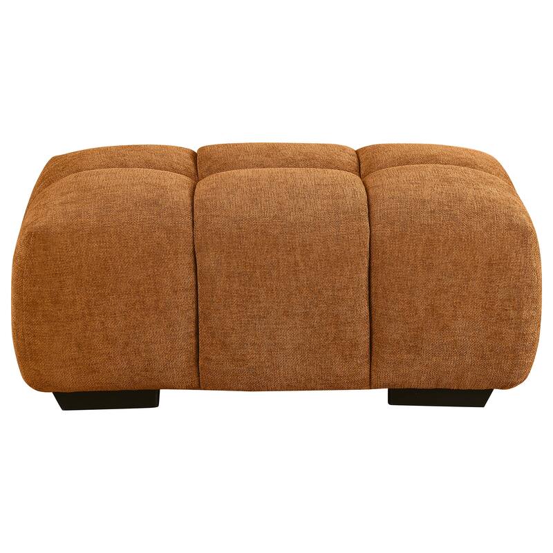 Rectangular Upholstered Tufted Ottoman - Orange