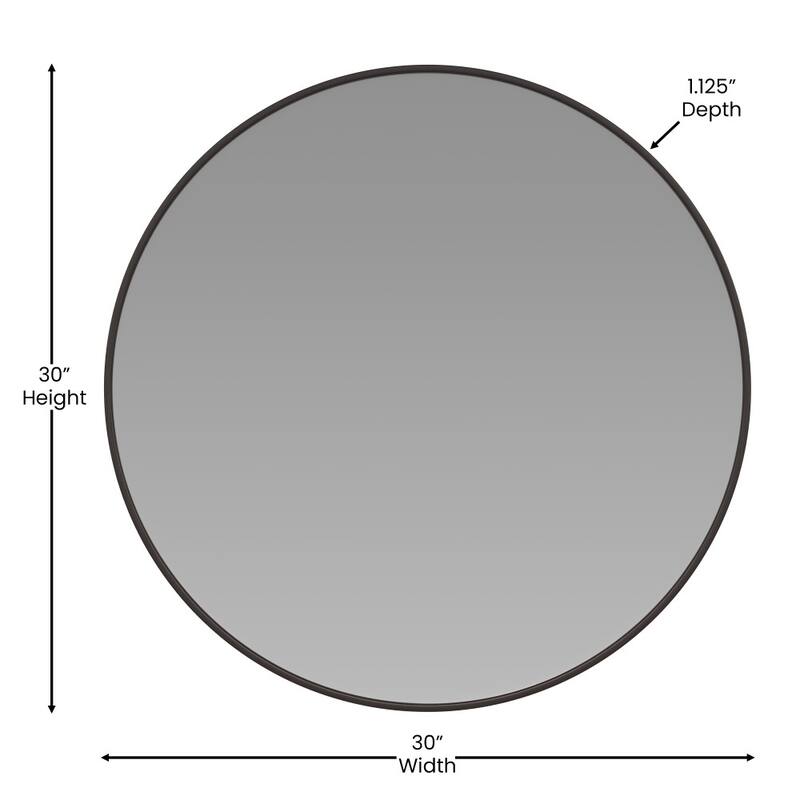 Accent Wall Mount Mirror with Metal Frame - Round Wall Mirror