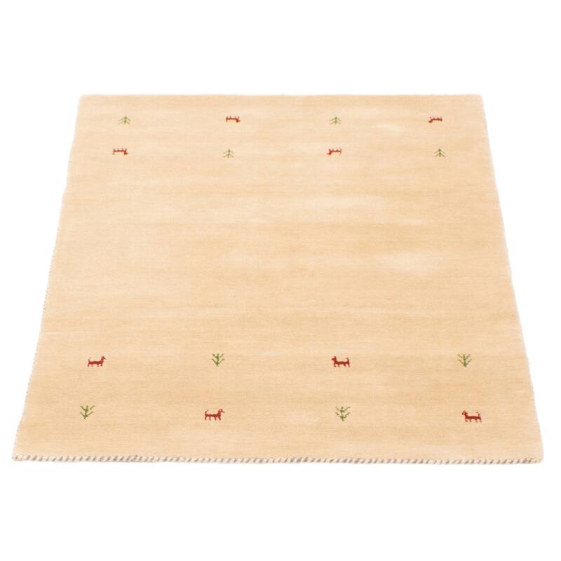 Kashkuli Gabbeh Beige Rug 3'11" x 5'5" - 3'11 x 5'5