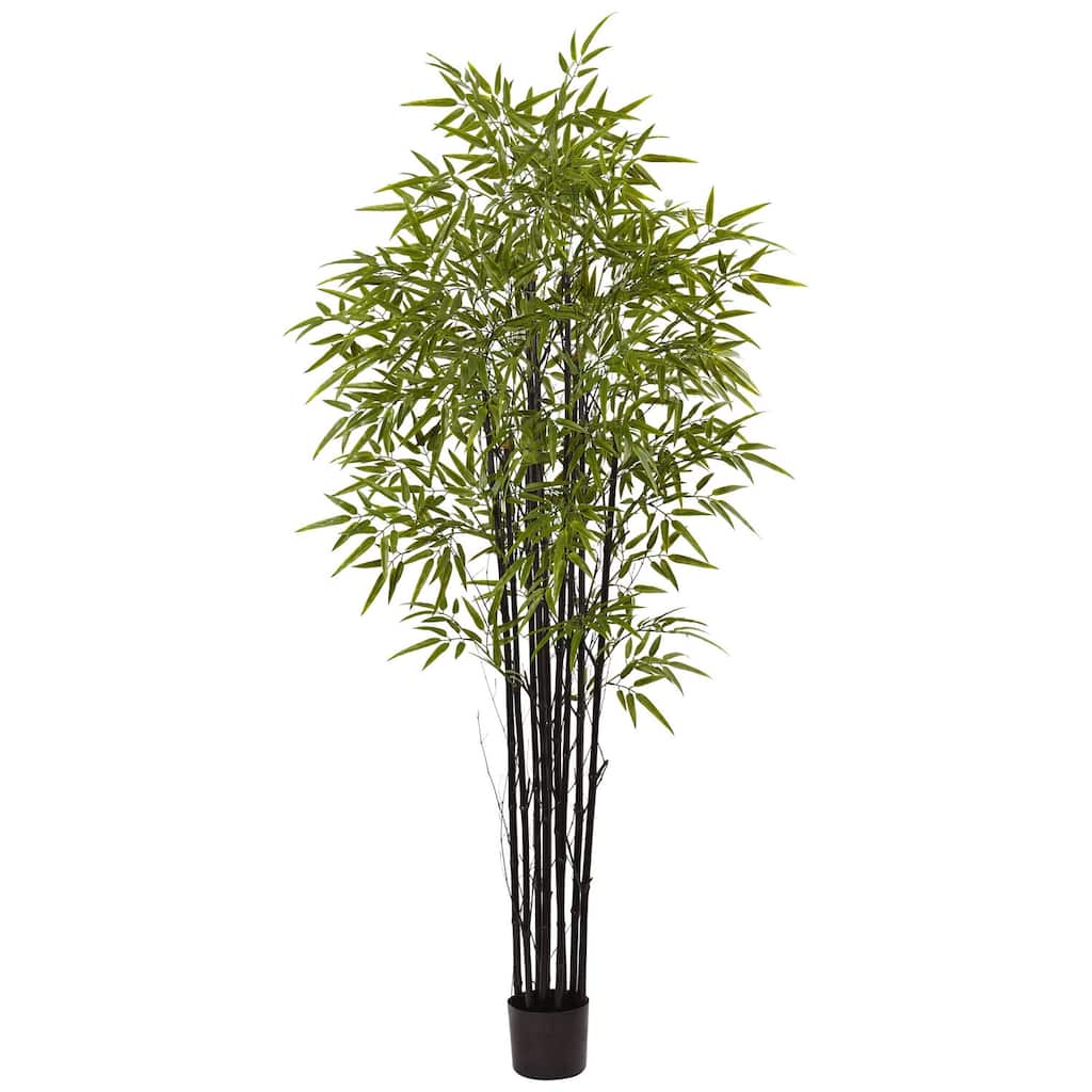 6ft Black Bamboo Tree - Indoor Outdoor Decorative Plant, Tall Faux Bamboo, Modern Home Office Decor