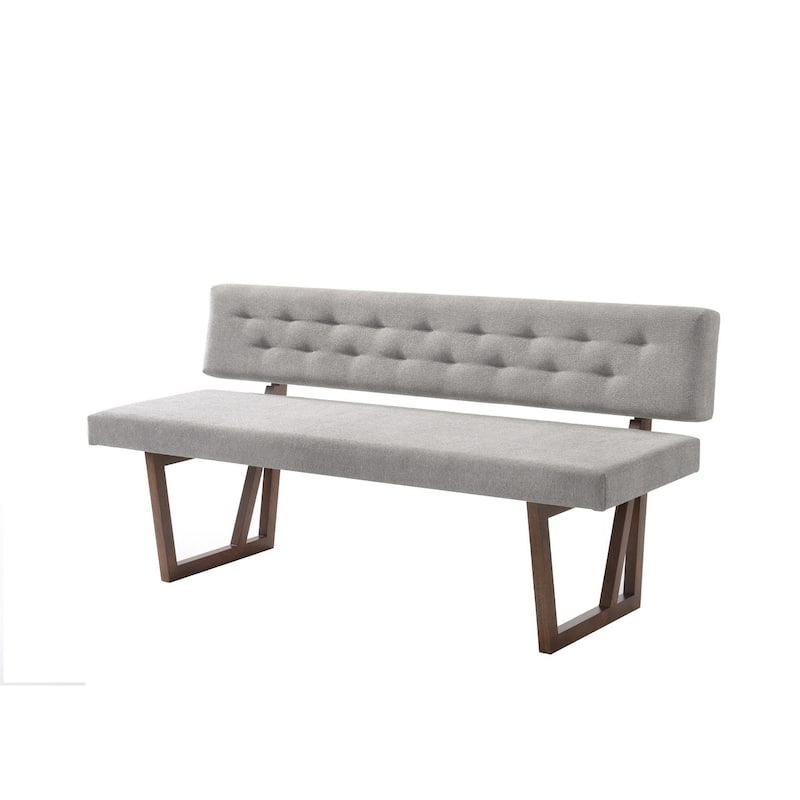 Modrest Jordan Modern Grey & Walnut Dining Bench - Grey