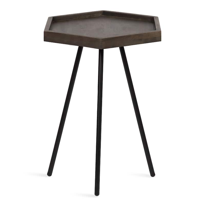 Kate and Laurel Kashvi Metal Hexagon Side Table - Gray/Black