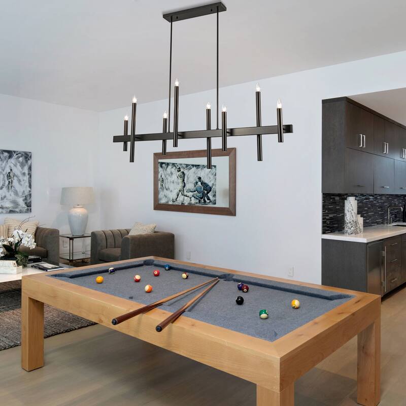 56.7'' 8-Light Linear Chandelier Kitchen Island Pendant