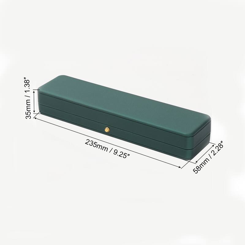 Velvet Necklace Box, Single Slot Long Chain Box Vintage Jewelry Holder - Green